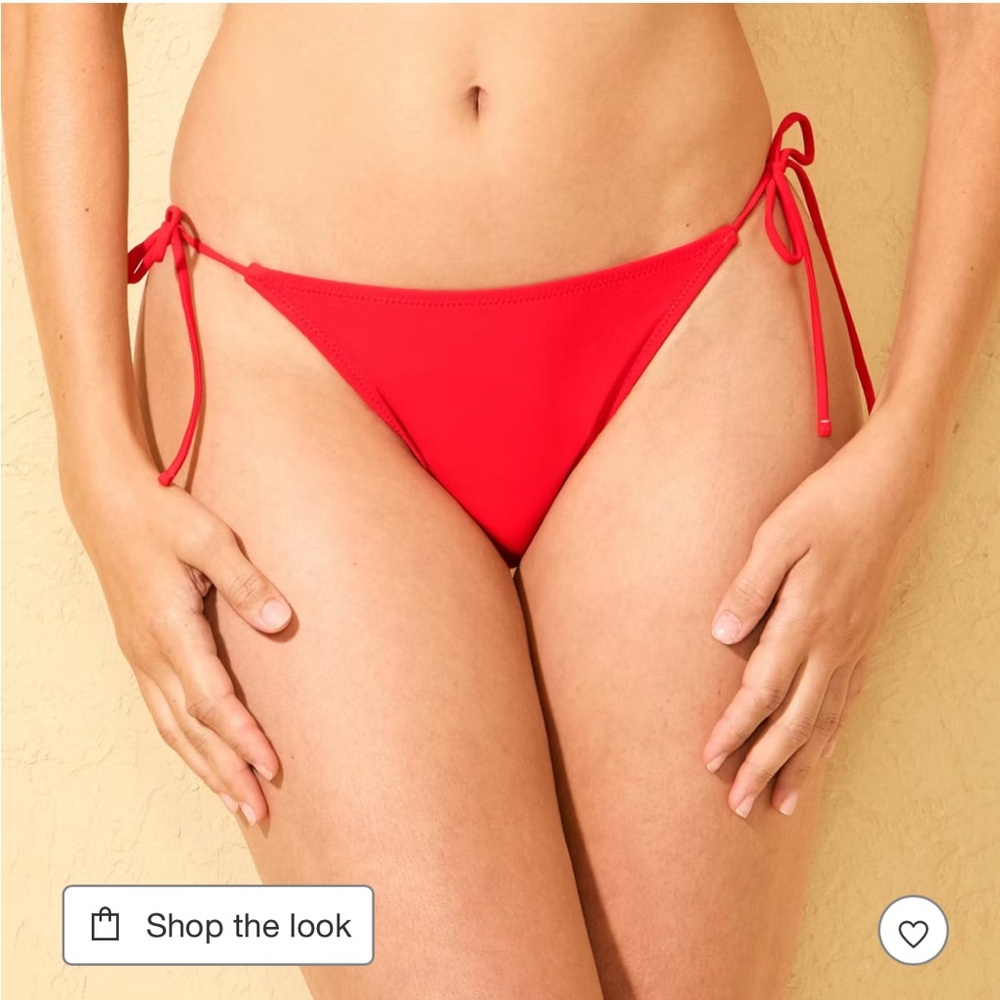 NWT Wild Fable Solid Tricot Side-Tie Low-Rise Extra Cheeky Bikini Bottom